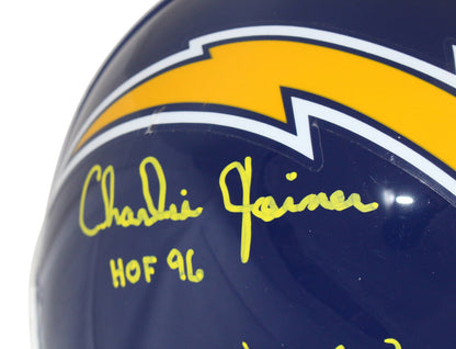 Dan Fouts, Charlie Joiner & Kellen Winslow Sr Signed Chargers Authentic Helmet