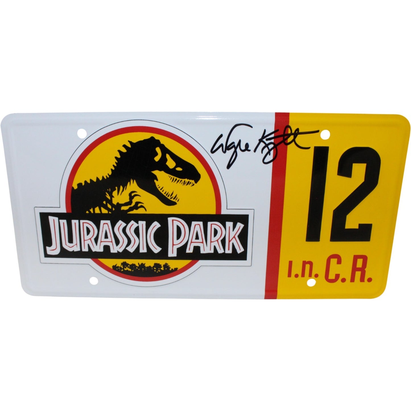 Wayne Knight Signed Jurassic Park License Plate Beckett COA