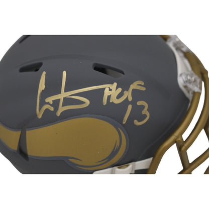 Cris Carter Autographed Minnesota Vikings Mini Helmet (HOF Inscription)