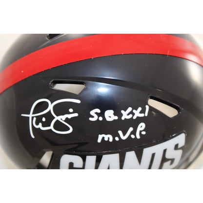 Phil Simms New York Giants Signed Throwback Mini Helmet SB XXI MVP