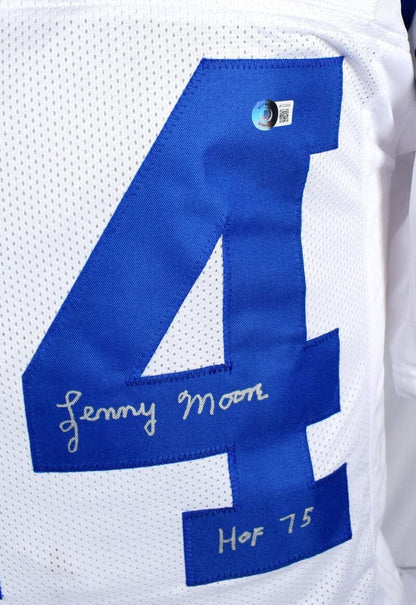 Lenny Moore Autographed Baltimore Colts White Custom Jersey