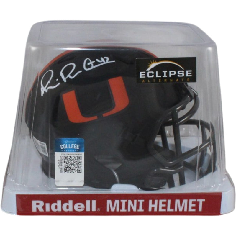 Michael Irvin Signed Miami Hurricanes Eclipse Mini Helmet