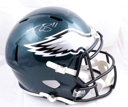 A.J. Brown Autographed Philadelphia Eagles Silver Speed Replica Helmet