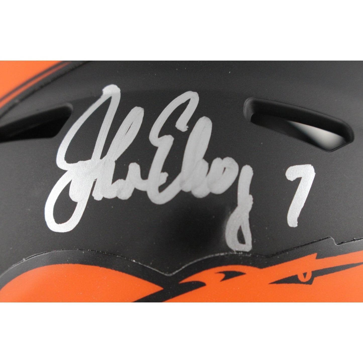 John Elway Autographed Denver Broncos Eclipse Mini Helmet (Beckett Witnessed)