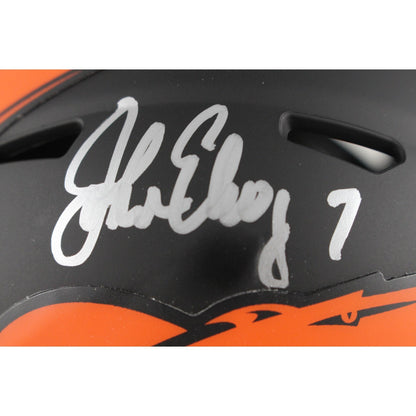 John Elway Autographed Denver Broncos Eclipse Mini Helmet (Beckett Witnessed)