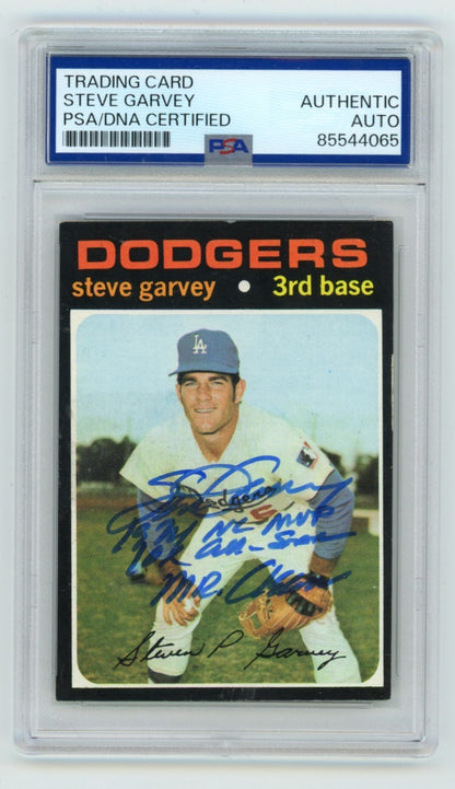 Steve Garvey Signed 1971 Topps #341 Rookie Card w/ Inscriptions PSA