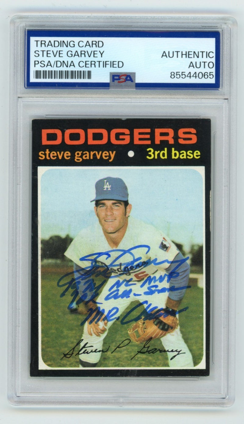 Steve Garvey Signed 1971 Topps #341 Rookie Card w/ Inscriptions PSA