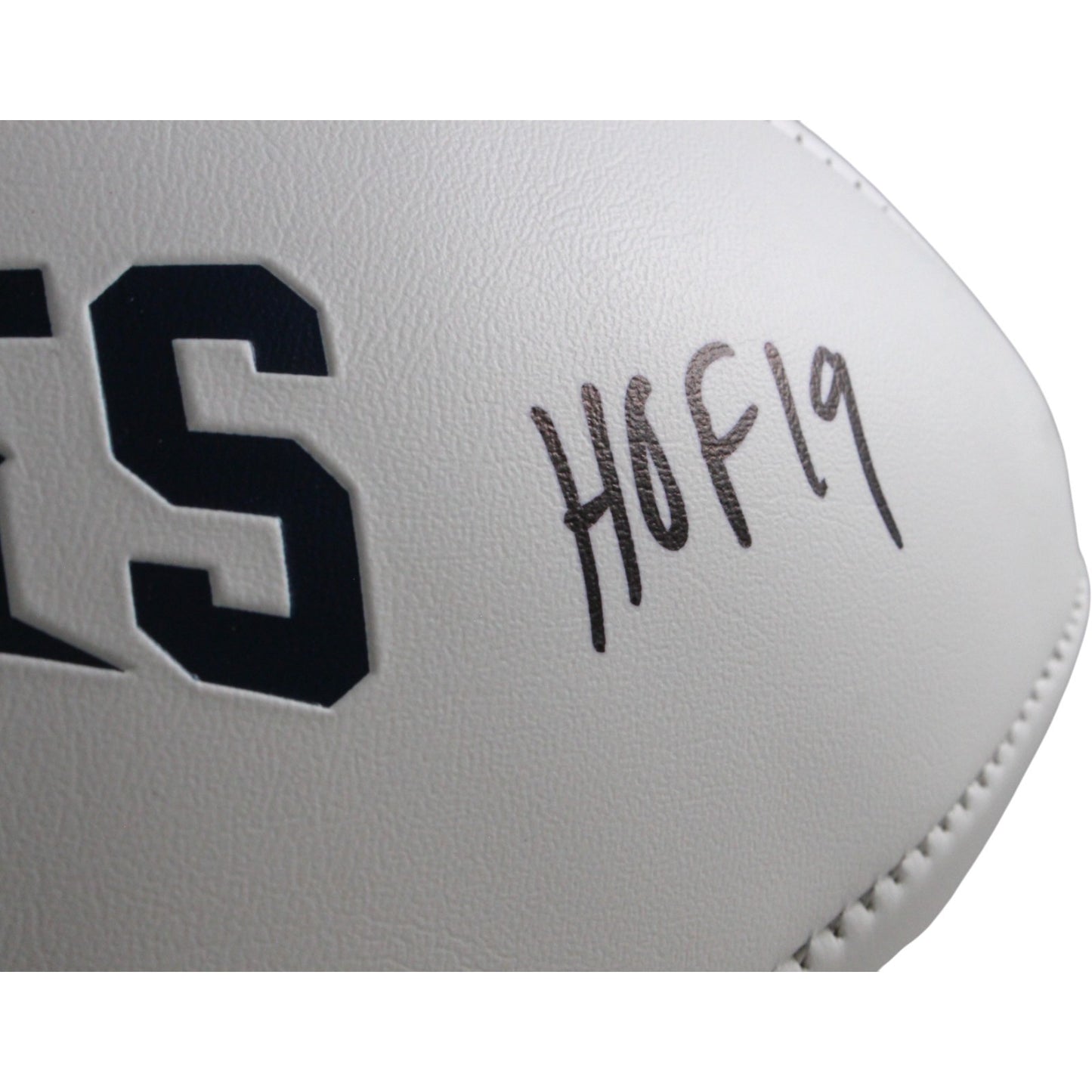 Ty Law Autographed New England Patriots Logo Football with HOF Inscription