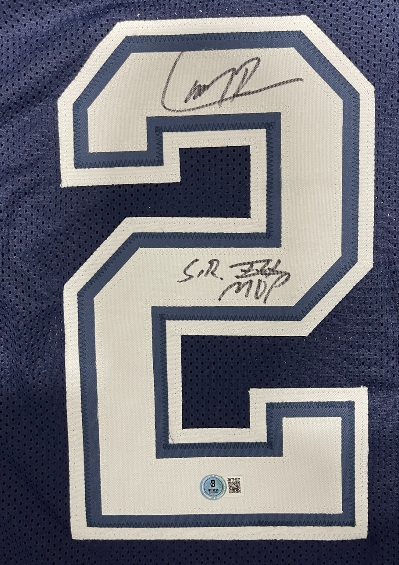 Larry Brown Signed Dallas Cowboys Custom Jersey (SB XXX MVP) - Beckett COA