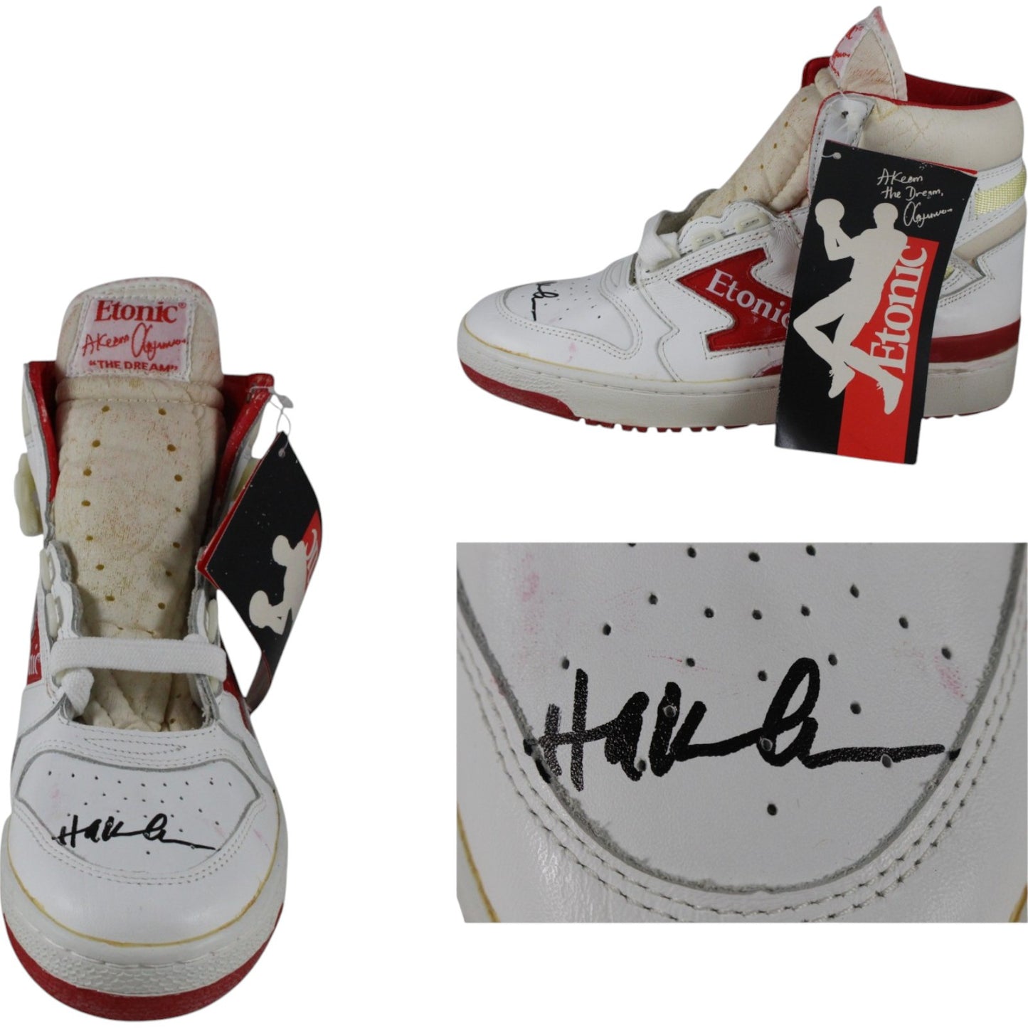 Hakeem Olajuwon Signed Houston Rockets Black Etonic Shoe
