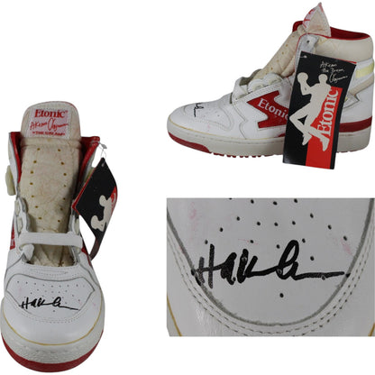 Hakeem Olajuwon Signed Houston Rockets Black Etonic Shoe
