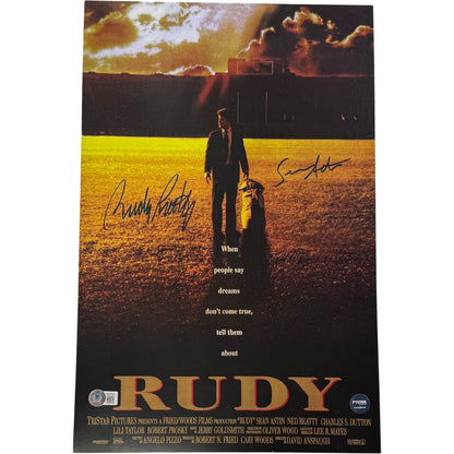 Sean Astin and Rudy Ruettiger Signed Notre Dame Rudy 11x17 Photo