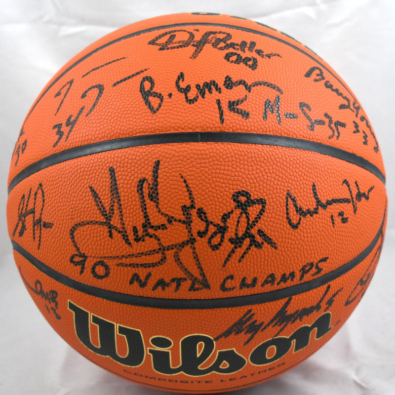 Larry Johnson & 1989-90 UNLV Rebels Team Signed Wilson Basketball