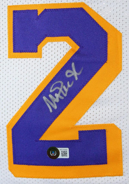 Magic Johnson Autographed Los Angeles White Custom Jersey