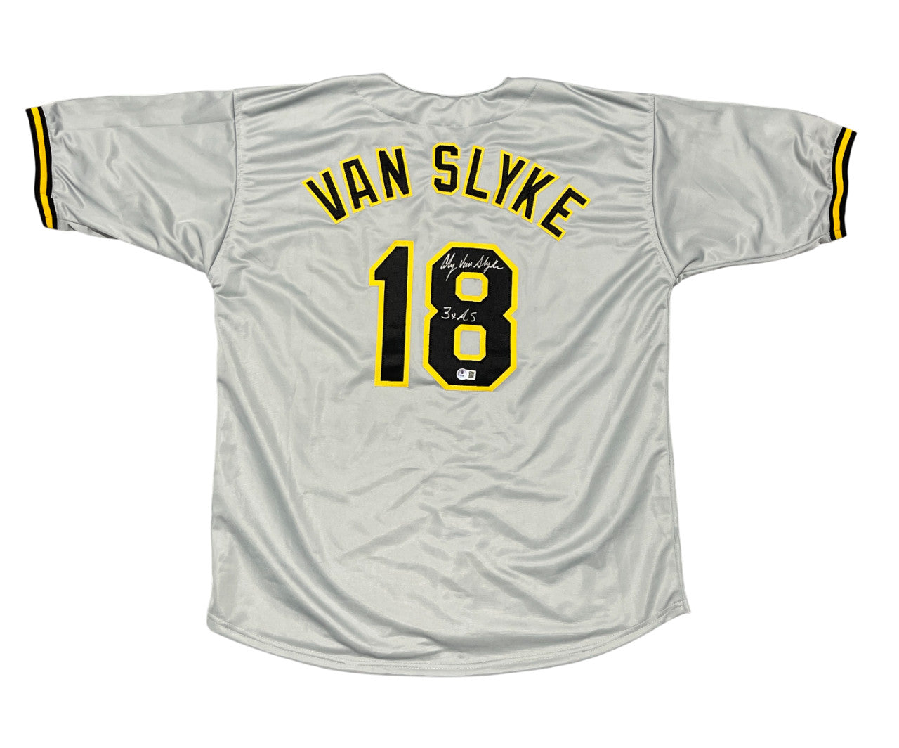 Andy Van Slyke Signed Pittsburgh Pirates Custom Jersey (3x AS) Beckett BAS