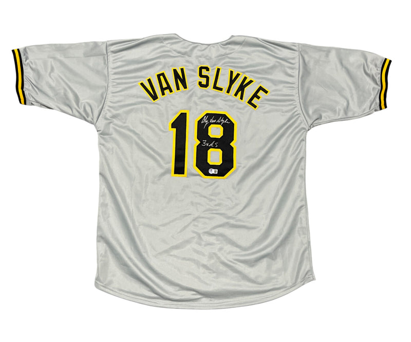 Andy Van Slyke Signed Pittsburgh Pirates Custom Jersey (3x AS) Beckett BAS