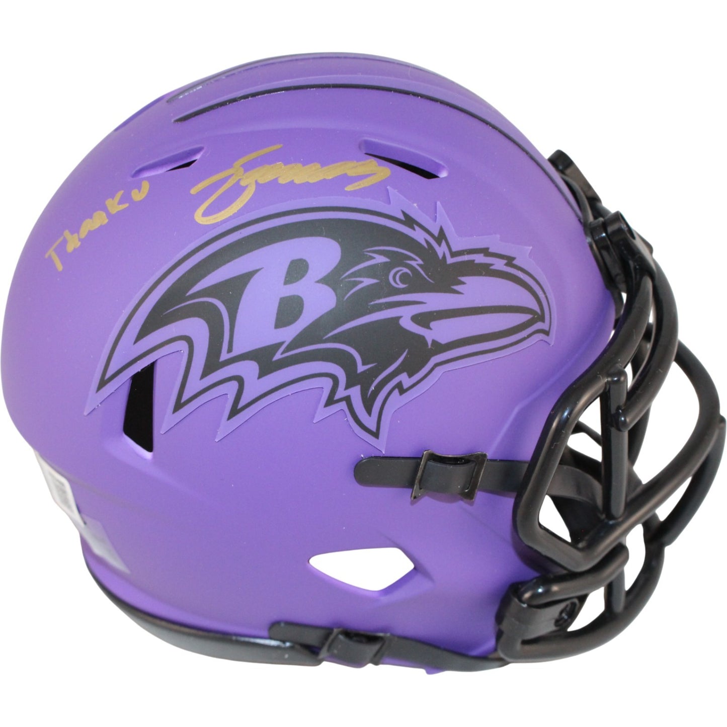 Zay Flowers Baltimore Ravens Signed Rave Mini Helmet