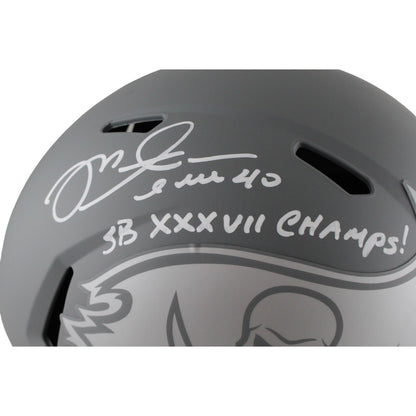 Mike Alstott Signed Tampa Bay Buccaneers Slate Full Size Helmet (SB Champs)