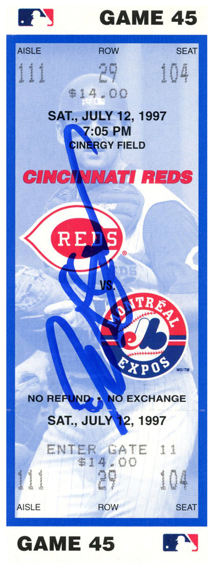 Deion Sanders Signed Cincinnati Reds July 12 1997 Ticket Stub (BAS)