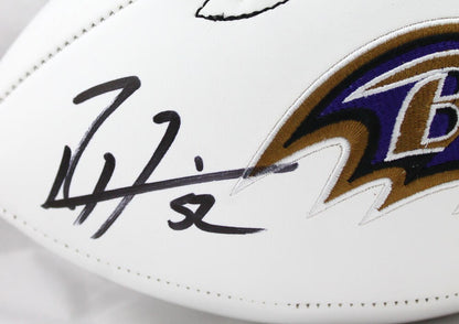 Ed Reed & Ray Lewis Autographed Baltimore Ravens Logo Football