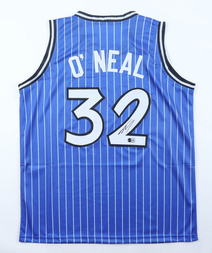 Shaquille O'Neal Autographed Orlando Magic Blue Pinstripe Jersey