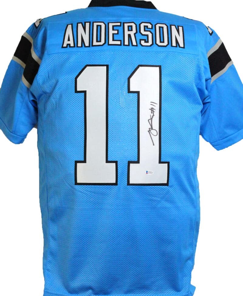 Robby Anderson Signed Blue Custom Football Jersey