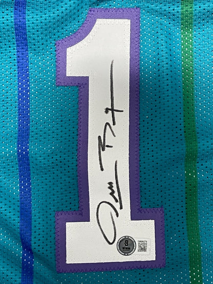 Muggsy Bogues Signed Charlotte Hornets Custom Teal Jersey (Beckett COA)