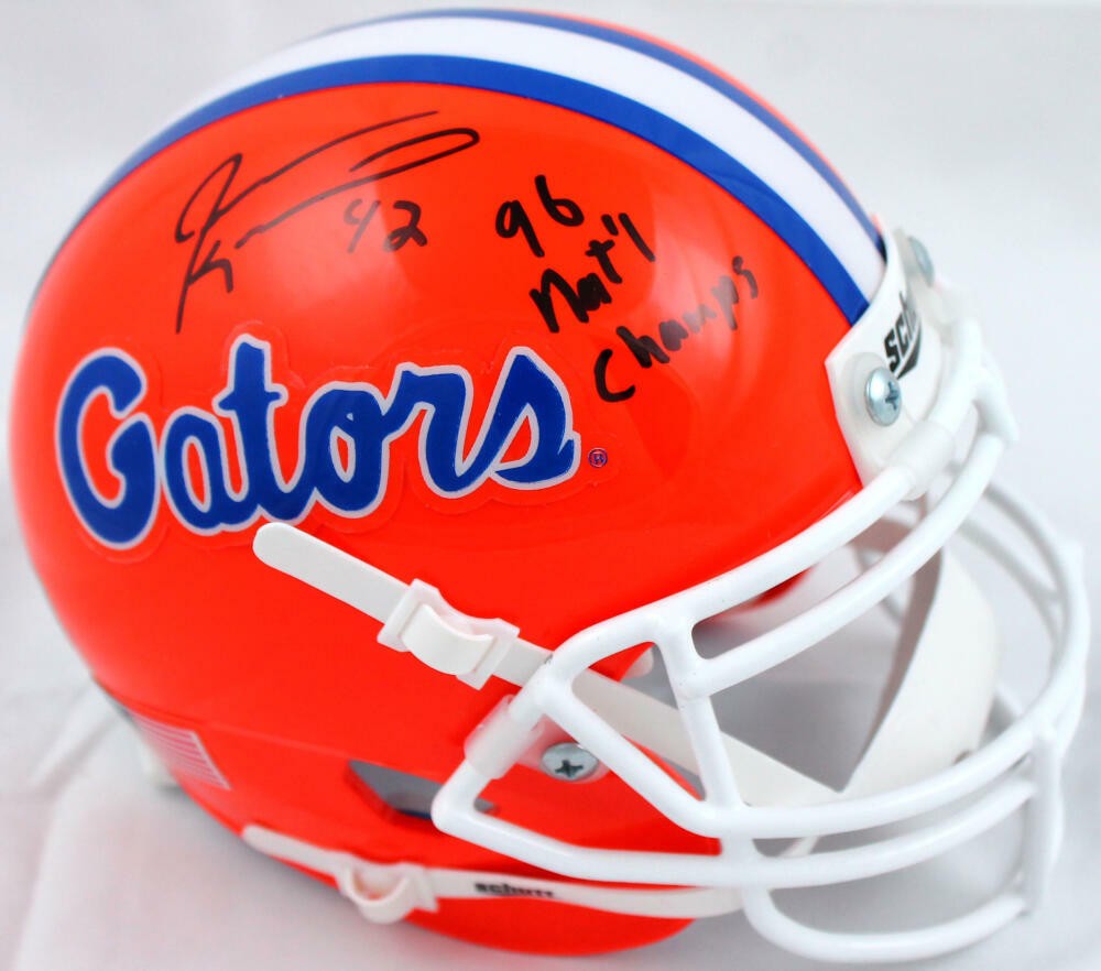 Jevon Kearse Signed Florida Gators Orange Mini Helmet Inscribed