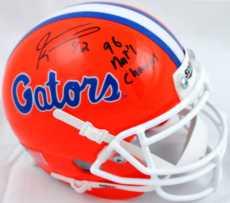 Jevon Kearse Signed Florida Gators Orange Mini Helmet Inscribed