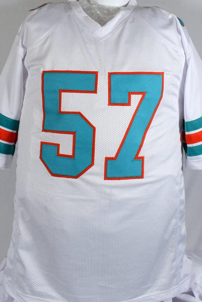 Dwight Stephenson Signed Miami Dolphins White Custom Jersey (HOF)