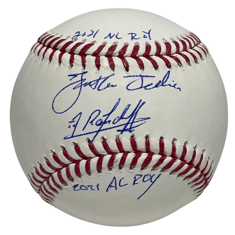 Randy Arozarena & Jonathan India Dual Signed Official MLB Baseball (PSA)
