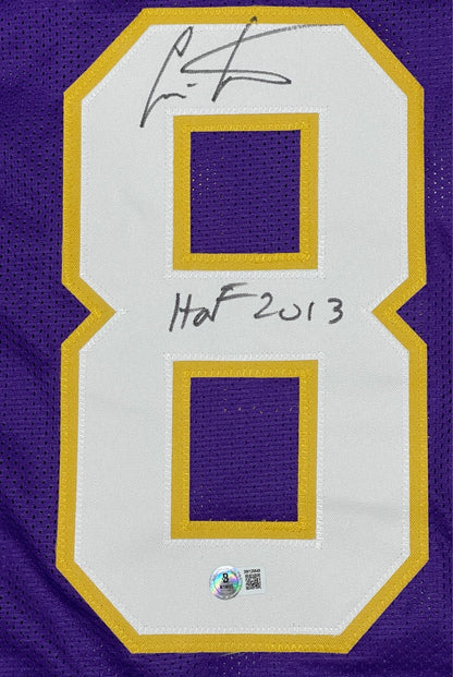 Cris Carter Minnesota Vikings Signed Custom Jersey HOF 2013 Beckett BAS