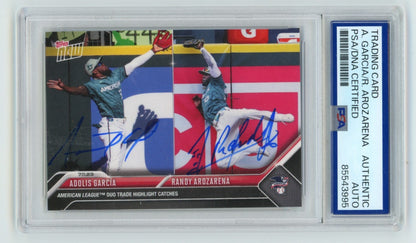 Adolis Garcia & Randy Arozarena Dual Signed Topps Now ASG Card PSA DNA