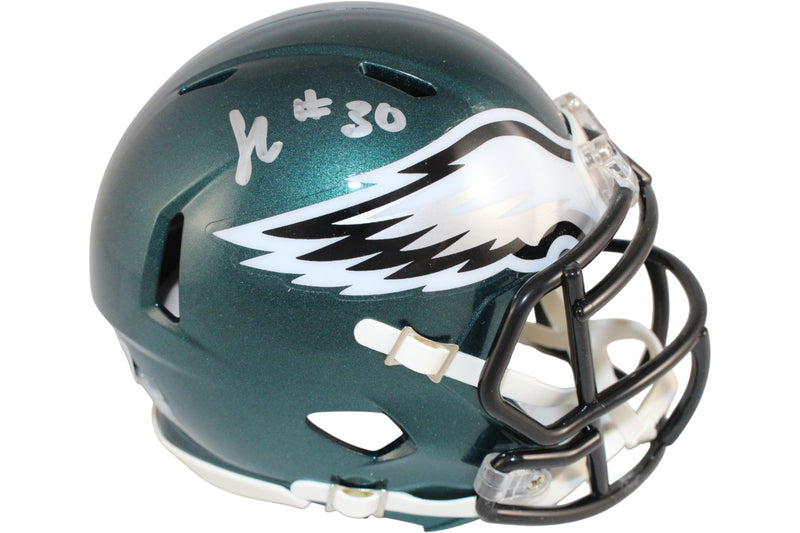 Jihaad Campbell Philadelphia Eagles Signed Mini Helmet Beckett