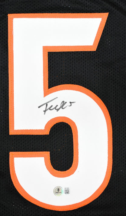 Tee Higgins Autographed Cincinnati Bengals Black Custom Jersey