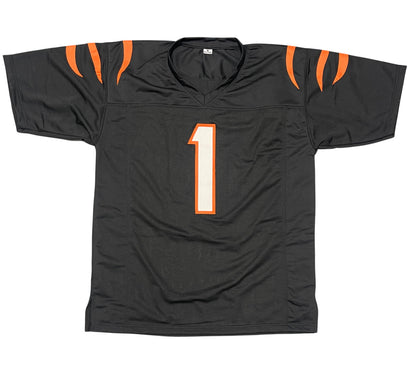 Ja'Marr Chase Signed Cincinnati Bengals Custom Black Jersey (Beckett COA)