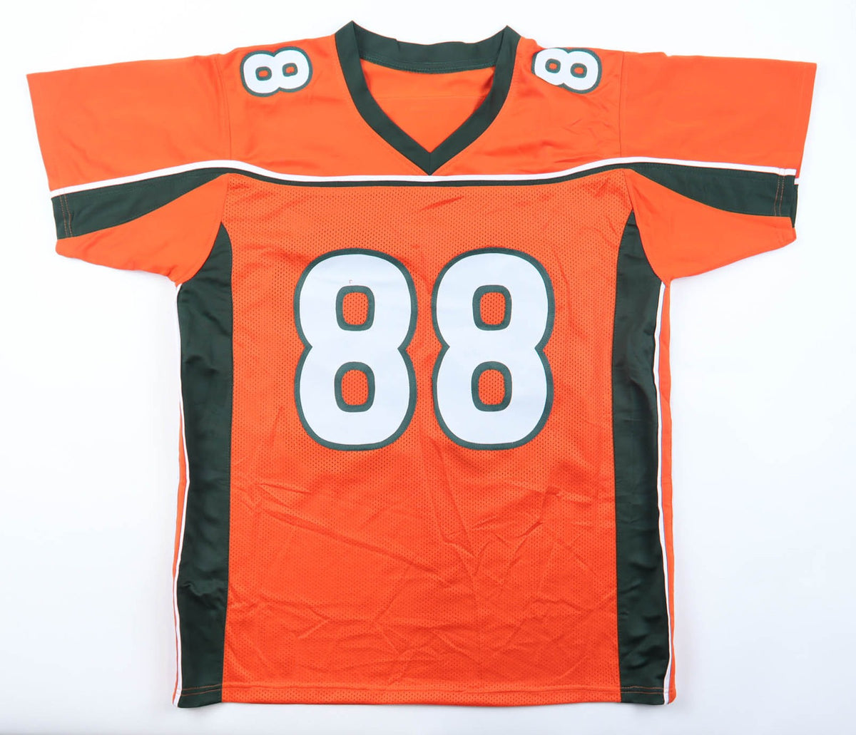 Jeremy Shockey Autographed Miami Hurricanes Custom Jersey (Orange)