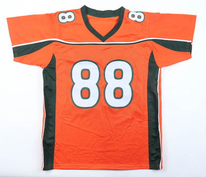 Jeremy Shockey Autographed Miami Hurricanes Custom Jersey (Orange)