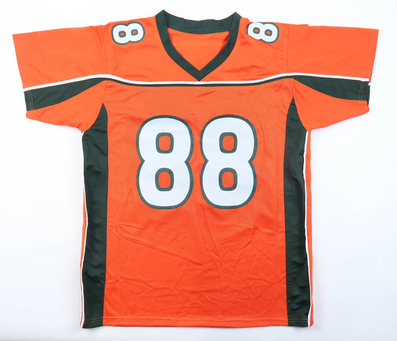 Jeremy Shockey Autographed Miami Hurricanes Custom Jersey (Orange)