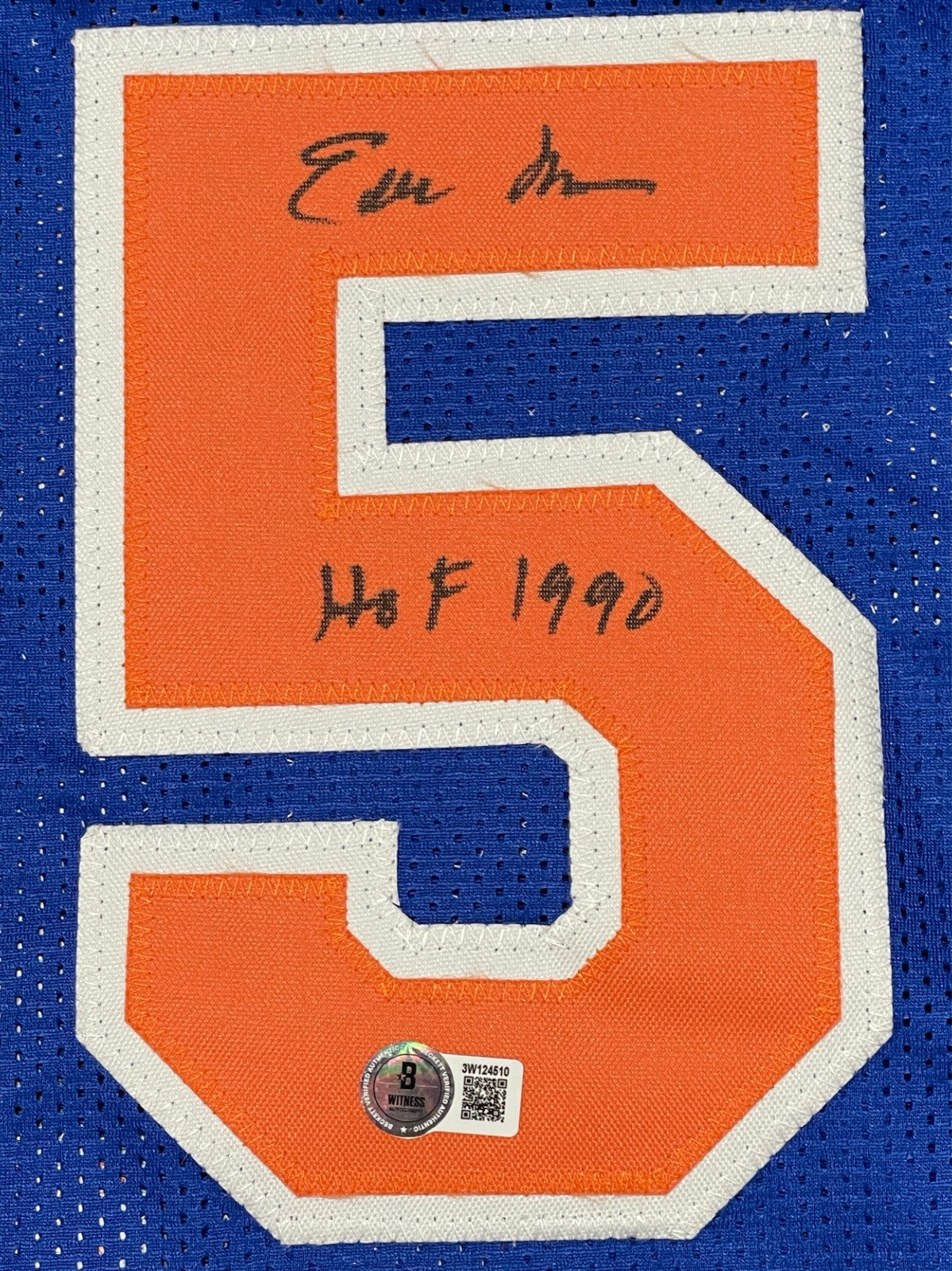 Earl Monroe Signed New York Knicks Custom Jersey (Beckett BAS COA)