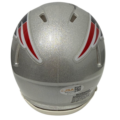 Andres Borregales Signed New England Patriots Speed Mini Helmet JSA