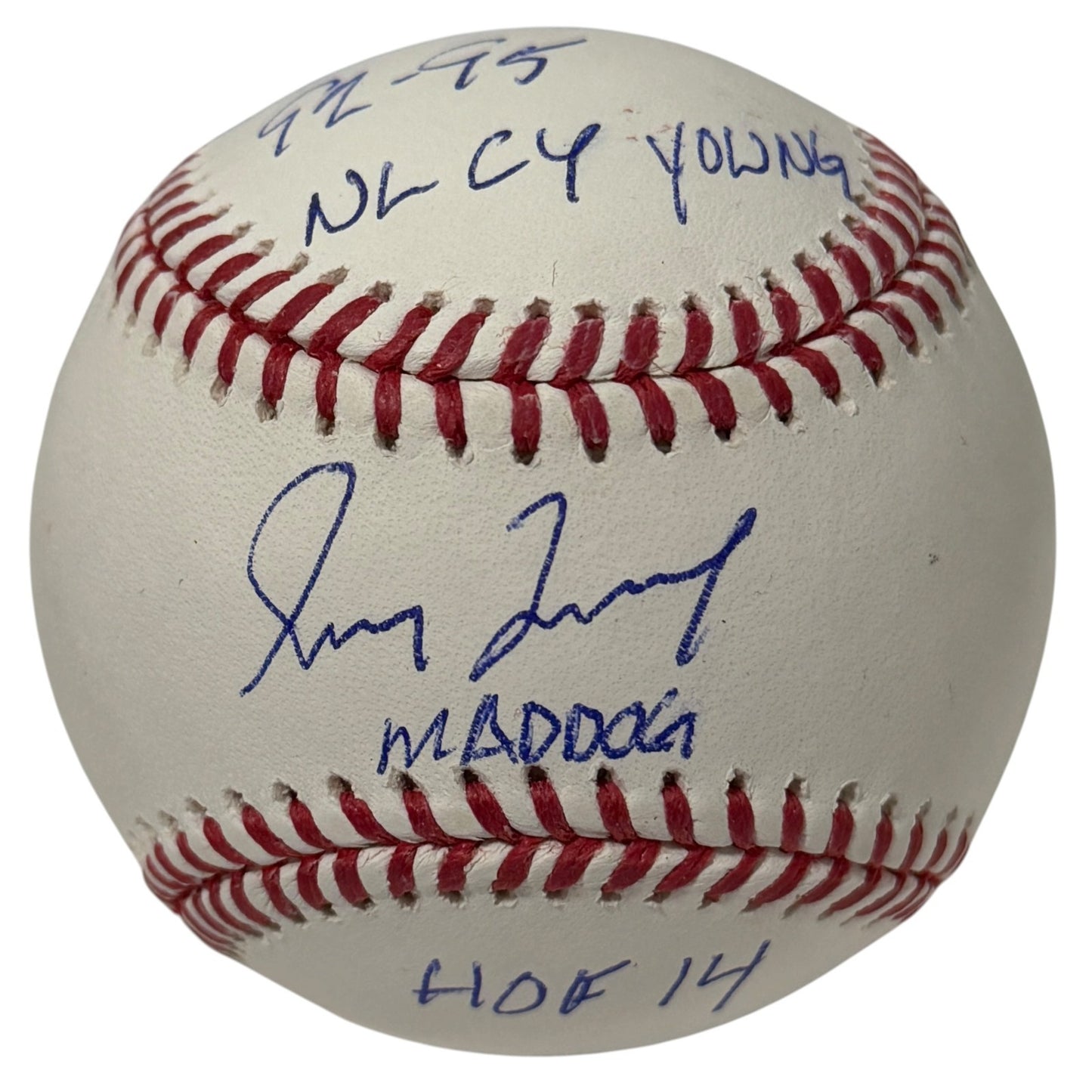 Greg Maddux Autographed ROMLB Baseball with 3 Inscriptions (Braves)