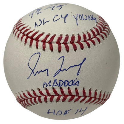 Greg Maddux Autographed ROMLB Baseball with 3 Inscriptions (Braves)
