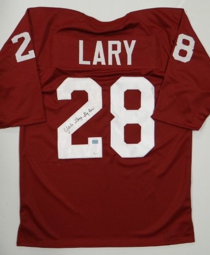 Yale Lary Autographed Maroon College Style Jersey "Gig Em"