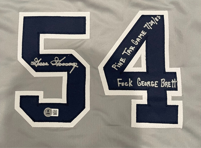 Goose Gossage Signed New York Yankees Custom Jersey "F Brett Pine Tar" BAS