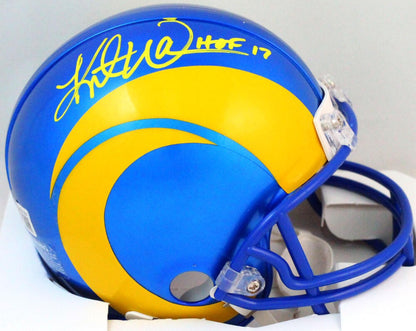 Kurt Warner Signed Los Angeles Rams 2020 Speed Mini Helmet (HOF)