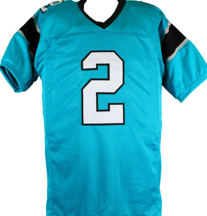 DJ Moore Autographed Teal Custom Football Jersey