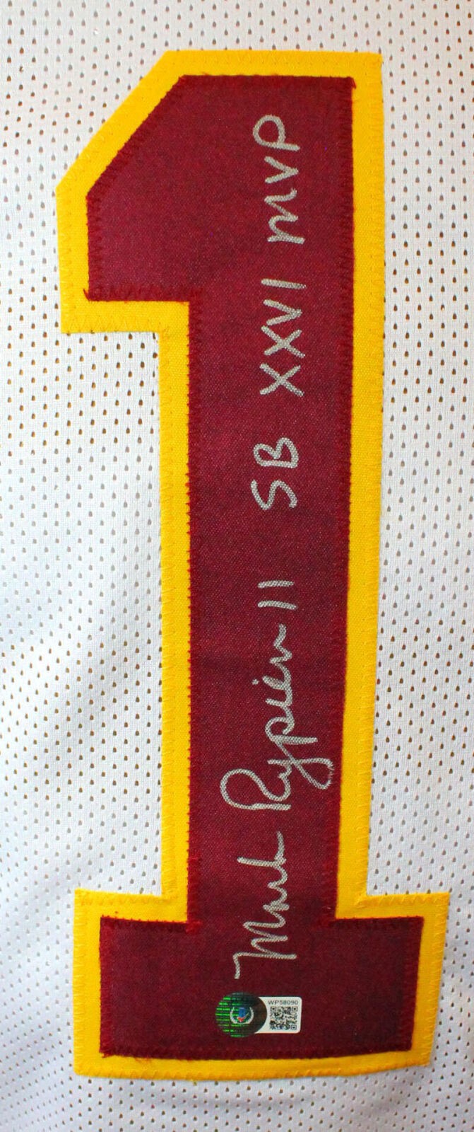 Mark Rypien Autographed White Custom Jersey (SB MVP Inscription)