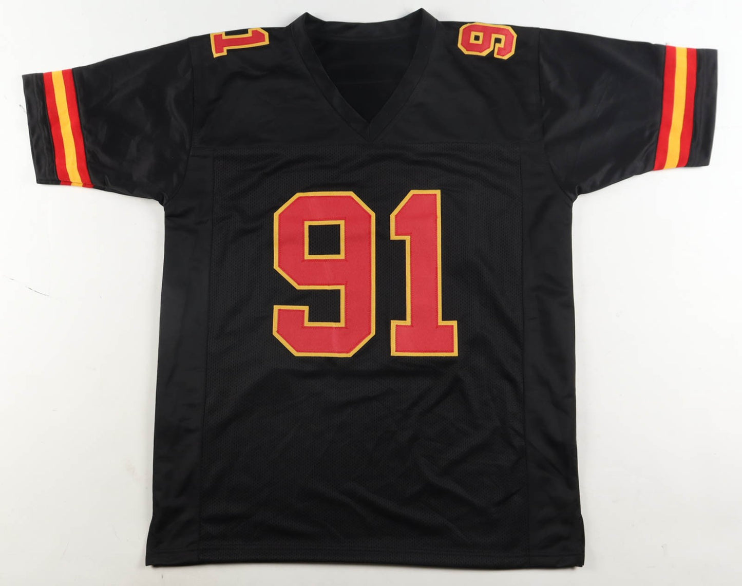 Tamba Hali Autographed Kansas City Chiefs Black Custom Jersey