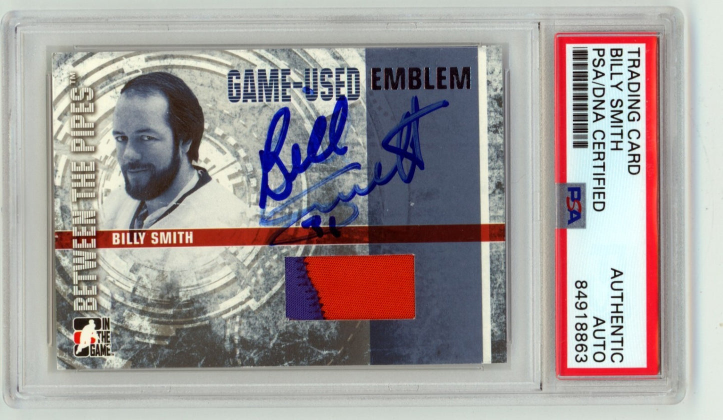 Billy Smith Autographed 2007-08 ITG Between the Pipes Patch Card (PSA)
